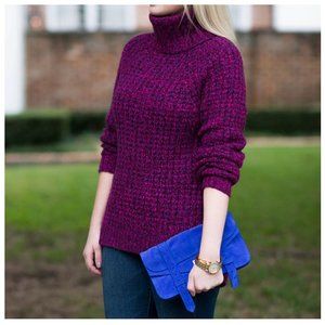 Tibi Chunky Turtleneck Sweater | Size XS | Purple Pink | Oversized